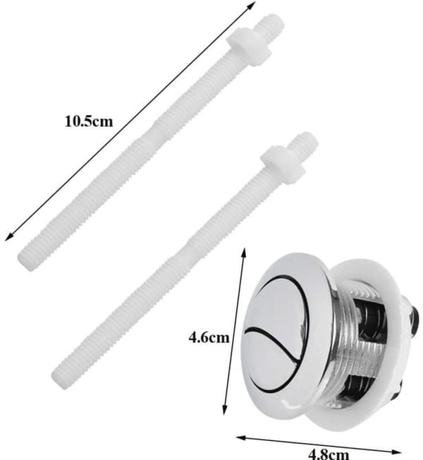 Toalettspyleknapp universal 2 stk 38mm, dobbel spyleknapp erstatning standard