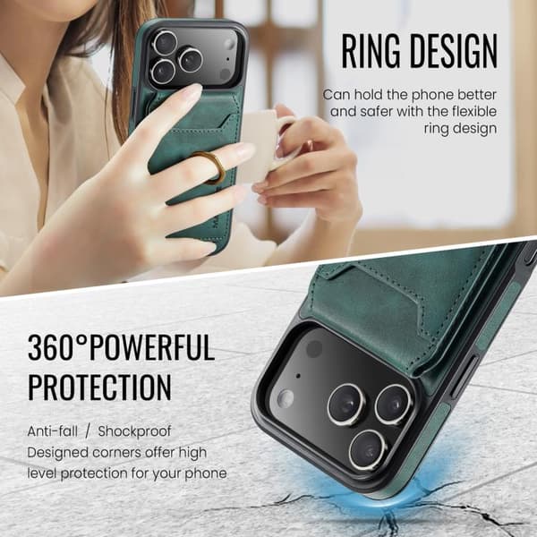 iPhone 17 Pro Case with MAGKING K1 MagSafe Detachable Wallet and RFID Grön