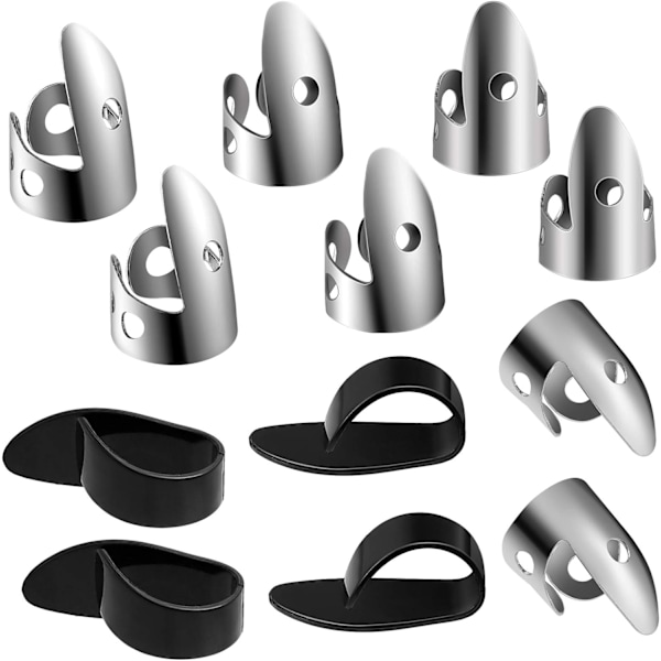 12 stk. stål fingerplekter for gitar, banjo og andre -X72-