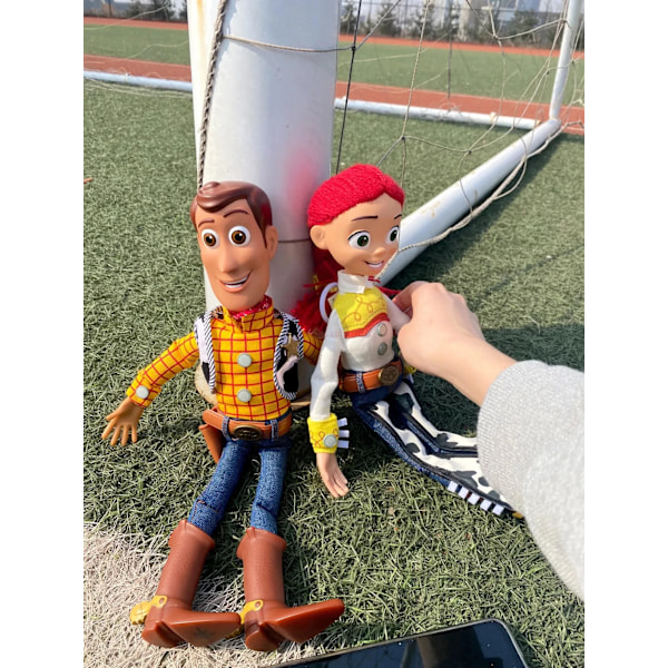 Disney Toy Story 4 Animefigur Pratande Woody Buzz Jessie Rex Actionfigurer Modell Dekoration Samling Julgåvor Woody A