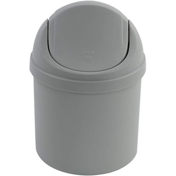 Mini søppelbøtte i plast med svingbart lokk, 0,7 gallon (rosa)