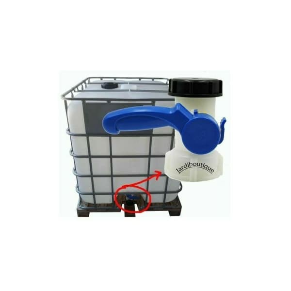Ventil til IBC-tank 1000 liter 2\"/ 62 mm Integreret plast