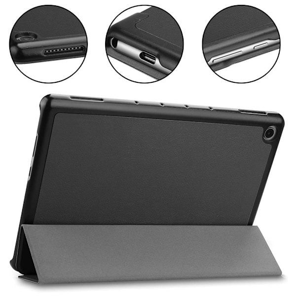 Puhelinkotelo Yhteensopiva Huawei MediaPad M5 Lite 10:n kanssa, Business Slim Tri-Fold Folio -kansio Kynäteline-Musta