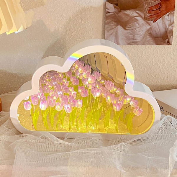 DIY Tulipan Natlampe, LED-lampe Soveværelsesindretning Med USB-drevet, Kreativ Gave Til Venner, Fødselsdag, Årsdag, Mors Dag, 20 Blomst Sky Tulipan M