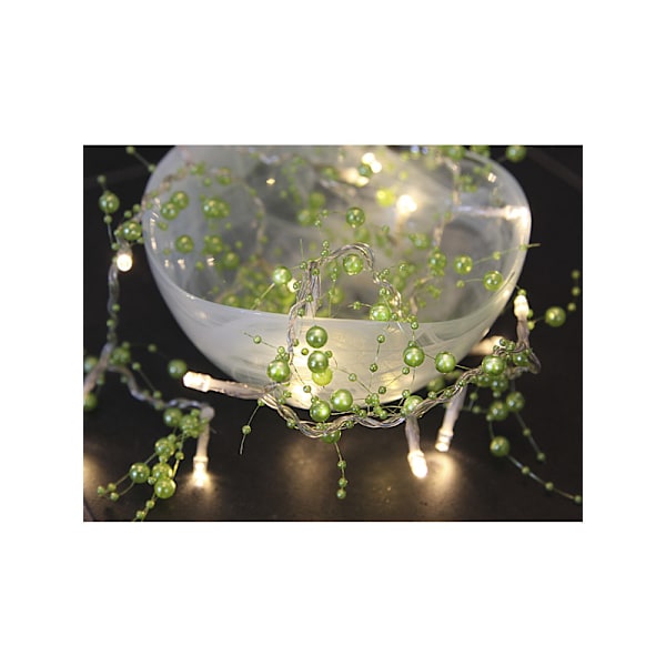 2st Dekorationslysstrenge Pearlz Grøn og Cerise, 20+20 LED TIME