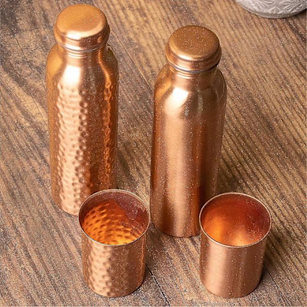 Flaska - Flaska af 100% Kobber til Ayurveda