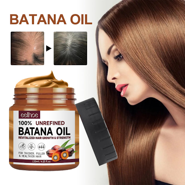 Naturlig Batanao för hårväxt - Naturlig formel som stimulerar hårrehabilitering, reparerar och återfuktar torr hårbotten, dämpar frizz ...