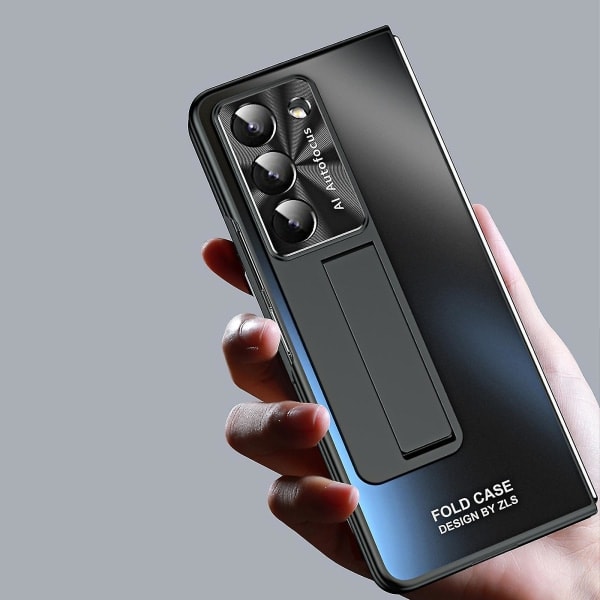 Galaxy Z Fold 5 fodral med S Pen och S Pen-hållare, inbyggt skärmskydd och stativ för Samsung Galaxy Z Fold 5 - Blå