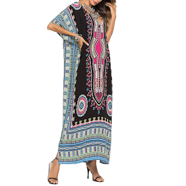 Etnisk Print Løs Kaftan Sommer Lang Nederdel-X71-