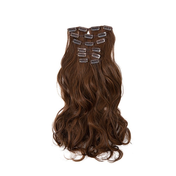 Clip in extensions hårforlengelser 7 deler syntetiske Parykk hårstykker 25#