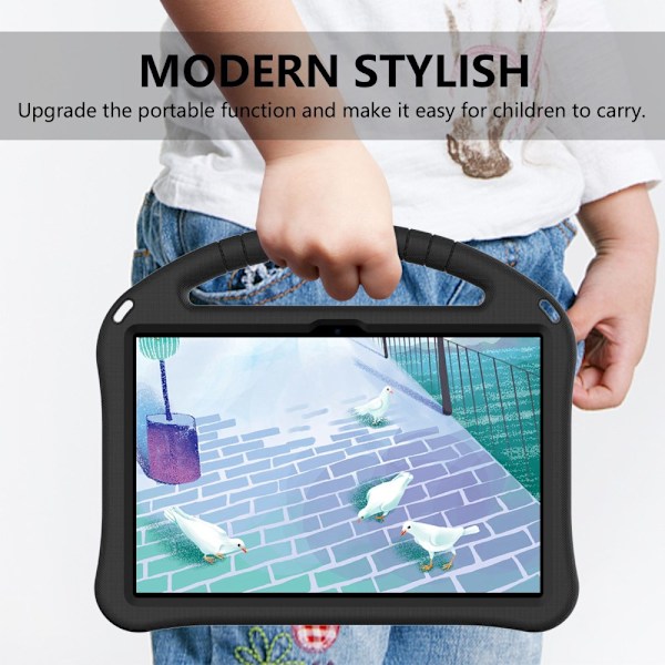 SKALO Lenovo Tab M10 (Gen 3) Lasten suojakotelo kahvalla ja telineellä - Musta