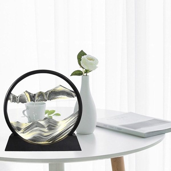 Bevegelig sandkunstbilde Timeglass Deep Sea Sandscape Glass Quicksand 3d Maleri