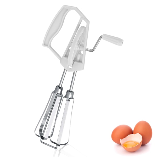 Roterende piskeris, rustfrit stål manuel piskeris, æggepisker håndholdt æggepisker, manuel roterende køkkenblander håndpisker mixer madlavningsværktøj mixer