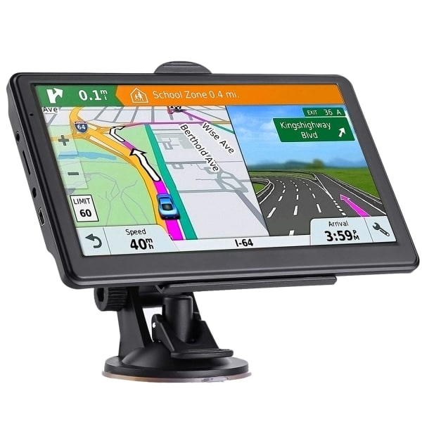 Bil GPS Navigator, Seneste 2024 Kort 7 Tommer Touchscreen Bil GPS, Stemmevejledning til Svingretning, Understøtter Hastighed og Rødt Lys Advarsel