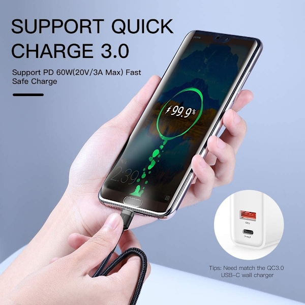 2 st Baseus USB-C snabbladdare