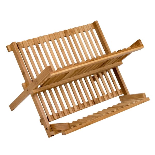 Vikbart diskställ i bambu X