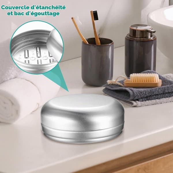 Resetvålask 2-pack 100ml aluminium, robust metall vattentät med dräneringslock rund