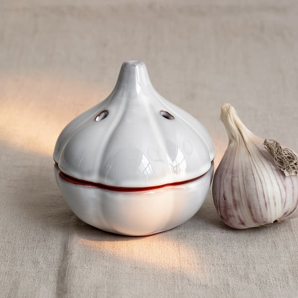 Ceramic Garlic Keeper with Ventilation Holes, Durable Garlic Storage Container-FQ-