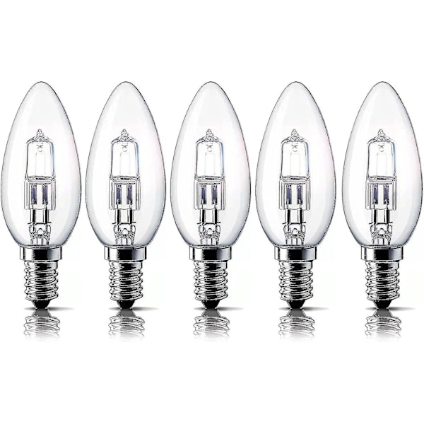 E14 28W Halogen Glödlampor, Liten Edison Skruvlampa (SES) 2700K Varmvit Dimbar 5-pack