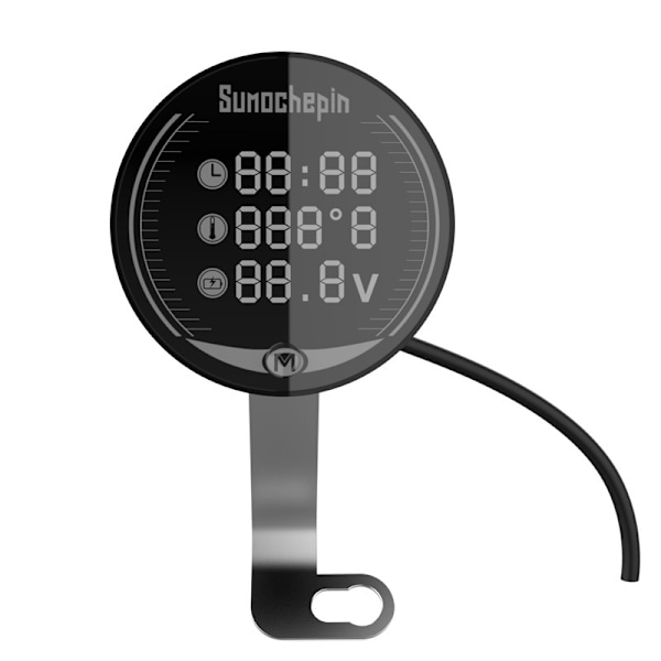 Motorsykkel Voltmeter Tid Temperatur Display Tabell LED 3-i-1 Nattseende