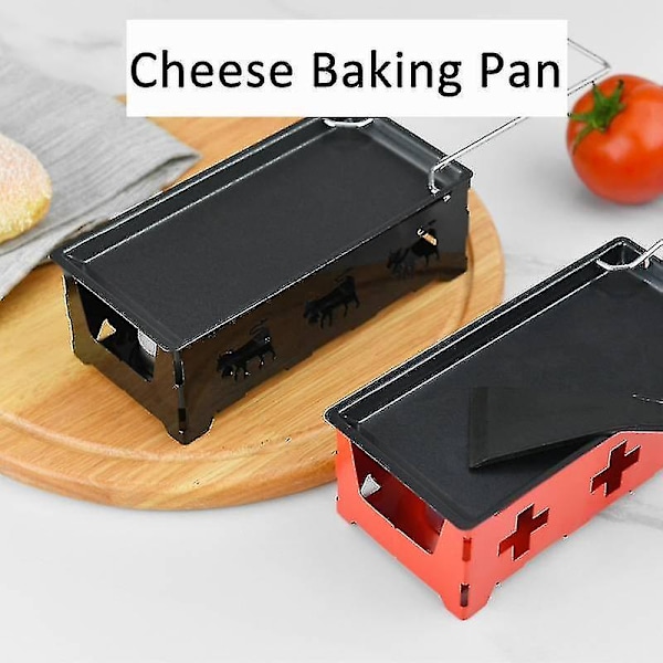Ostsmältare Raclette Grill Ostsmältande Panna Med Silikon Spackel Icke-klibbig Rotaster Bakplåt