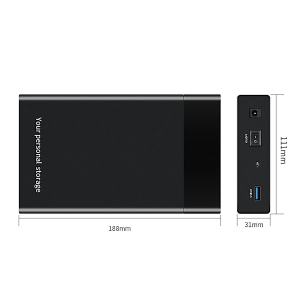 3,5 tuuman Ulkoinen Kiintolevy Kotelo Hdd 3,5 tuuman 2,5 tuuman Sata Usb 3.0 6gbps Hdd-kotelo Sata Iii Ssd-kotelo