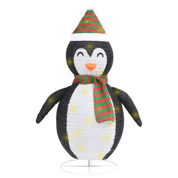 vidaXL Koristeellinen pingviini LED-valoilla, ylellinen kangas, 120 cm