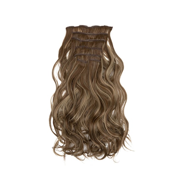 Clip in extensions hårforlengelser 7 deler syntetiske Parykk hårstykker 2/30