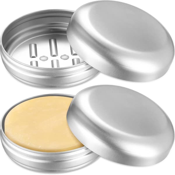 Resetvålask 2-pack 100ml aluminium, robust metall vattentät med dräneringslock rund