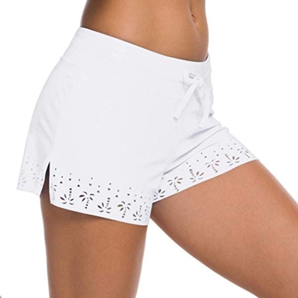 Dame Bikinitrusser Badeshorts Beach Shorts Hot Pants Badetøj . Hvid, XXL