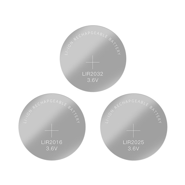 St uppladdningsbara knappcellsbatterier med typ C batteriladdare Laddningsadapter för LIR2032, 2025 och 2016 batteri