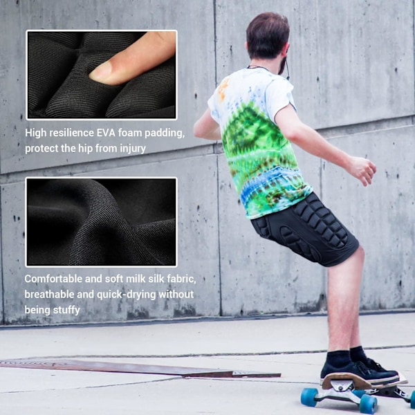 3D hoftebeskyttelse. EVA beskyttende bukser. Polstrede shorts. Crashpad. Crashbukser til skiløb. Skøjteløb. Snowboard og skateboard-FQ2- m