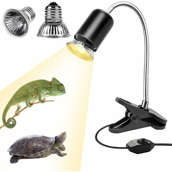 Skildpadde Varmelampe, Vandskildpadde Lampe, Terrarium Varmelampe 25W2, Skildpadde Lampe til Reptiler, Øgler, Slanger, Skildpadder, Longziming