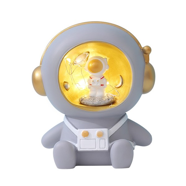 Tecknad Astronaut Spargris LED Nattlampa Prydnad Sovrum