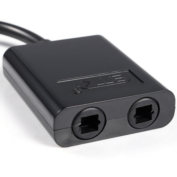Optisk Splitter 1 In 2 Ut Digital Toslink Splitter 1 in 2 Ut Audio Adapter Kabel för TV, DVD, Soundbar - Svart