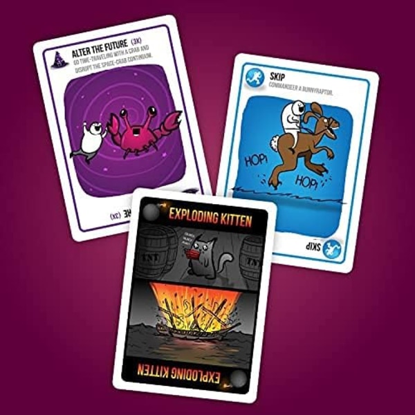 Exploding Kittens Party - Et russisk roulette-kortspill, enkle familievennlige partyspill - Kortspill for voksne, tenåringer og barn - 2-10 spillere
