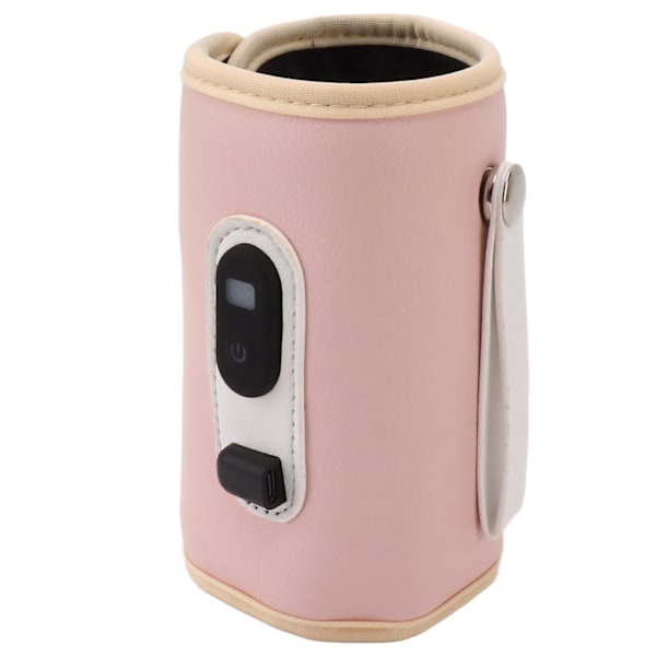 Baby Mjölkflaskvärmare USB Digital Display 5 Hastigheter Bärbar Baby Mjölk Värmehållare för Mjölk Bröstmjölk Vatten Rosa