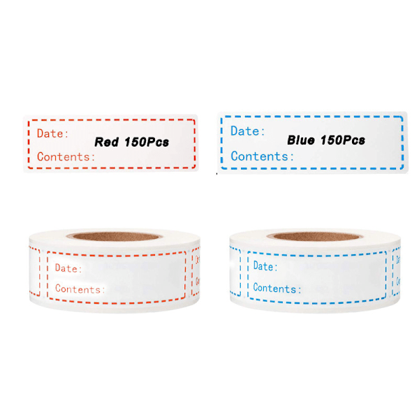 Frysetiketter på rulle, 75 x 25 mm selvklebende matlagring