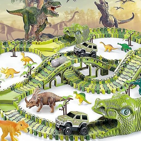 240 st Dinosaurieleksaker, Dinosaurieleksaker Racerbana lekset för pojkar och flickor presenter