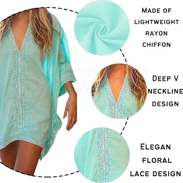 Sexig V-ringad Strandklänning Bikini Cover Up för Kvinnor -X71-