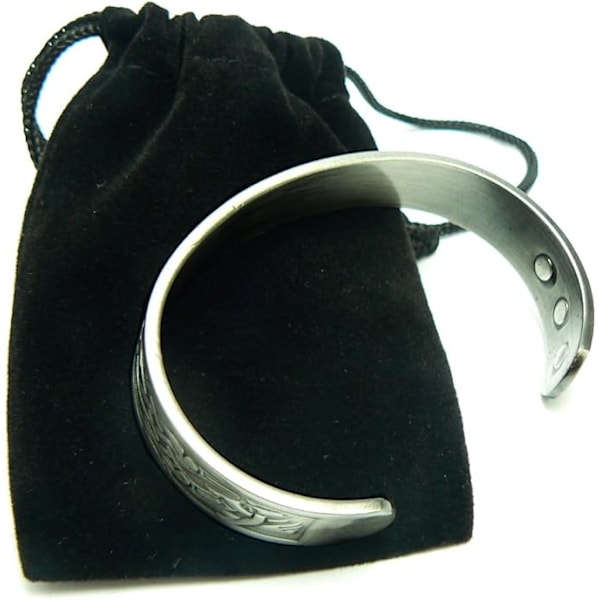 Magnetisk tinarmbånd - traditionelt keltisk design med 6 magneter til mænd eller kvinder