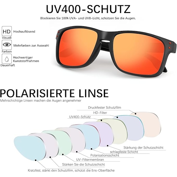 Solbriller, polariserte solbriller for menn og kvinner UV-beskyttelse