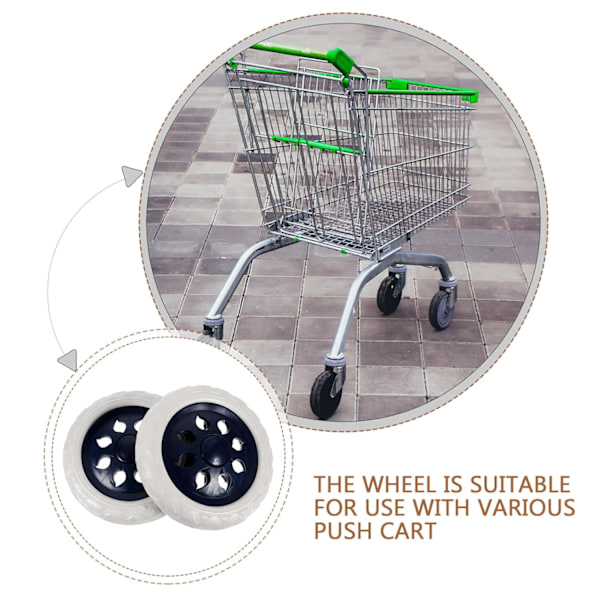 Hjul - Handlekurvhjul - Trillehjul - Reservedeler - 16 cm - 2 stk