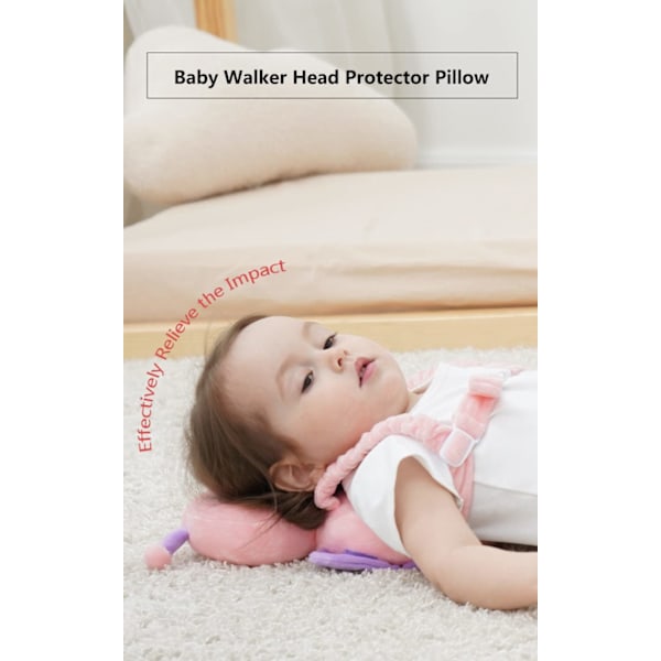 Toddler Baby Hovedbeskyttelsespude Rygsæk slid, pink sommerfugl-X72-
