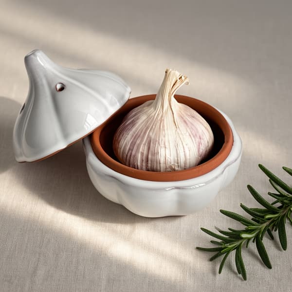 Ceramic Garlic Keeper with Ventilation Holes, Durable Garlic Storage Container-FQ-