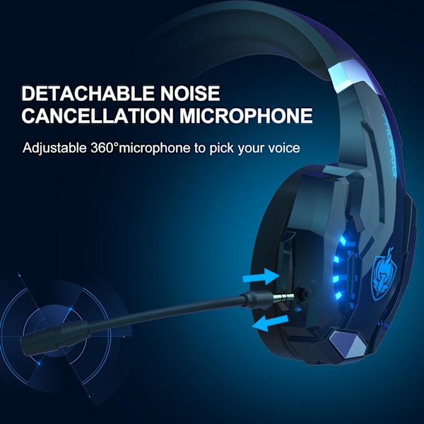 Langattomat Bluetooth-kuulokkeet mikrofonilla, ps4 langalliset peliheadsetit PC:lle, Xbox Onelle, Ps5-X72-