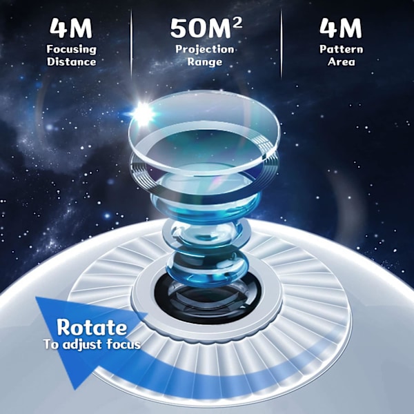Galaxy Projektor - Stjerneprojektor - 360 Graders Auto Rotasjon - Tidsstyrt