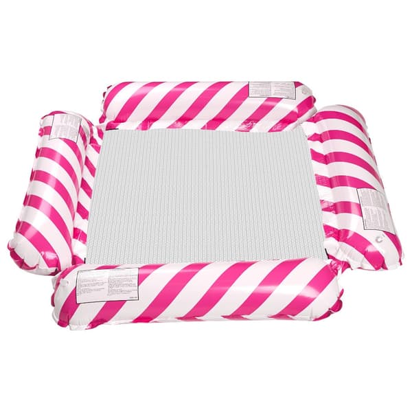 Inflatable Water Hammock 2-in-1 Pool Float Pink/White 100x100 cm 310