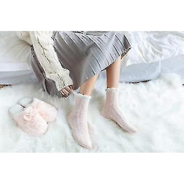 7-pak Fuzzy Plush Sokker til Kvinder og Piger - Vinter, Fluffy, Casual