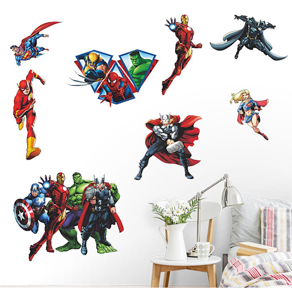 Avengers Iron Man Spider-Man Superman Hulk Sovrumsvägg